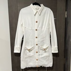 White tweed dress